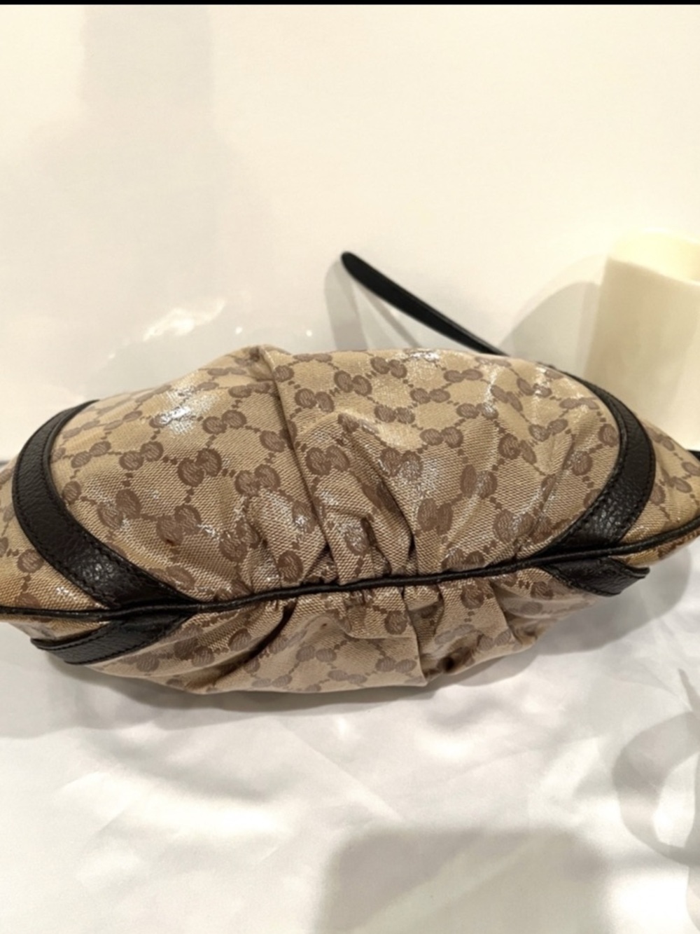 Vintage Authentic Gucci GG Canvas D-Ring
Shoulder Bag Brown Y2K - Picture 2 of 10